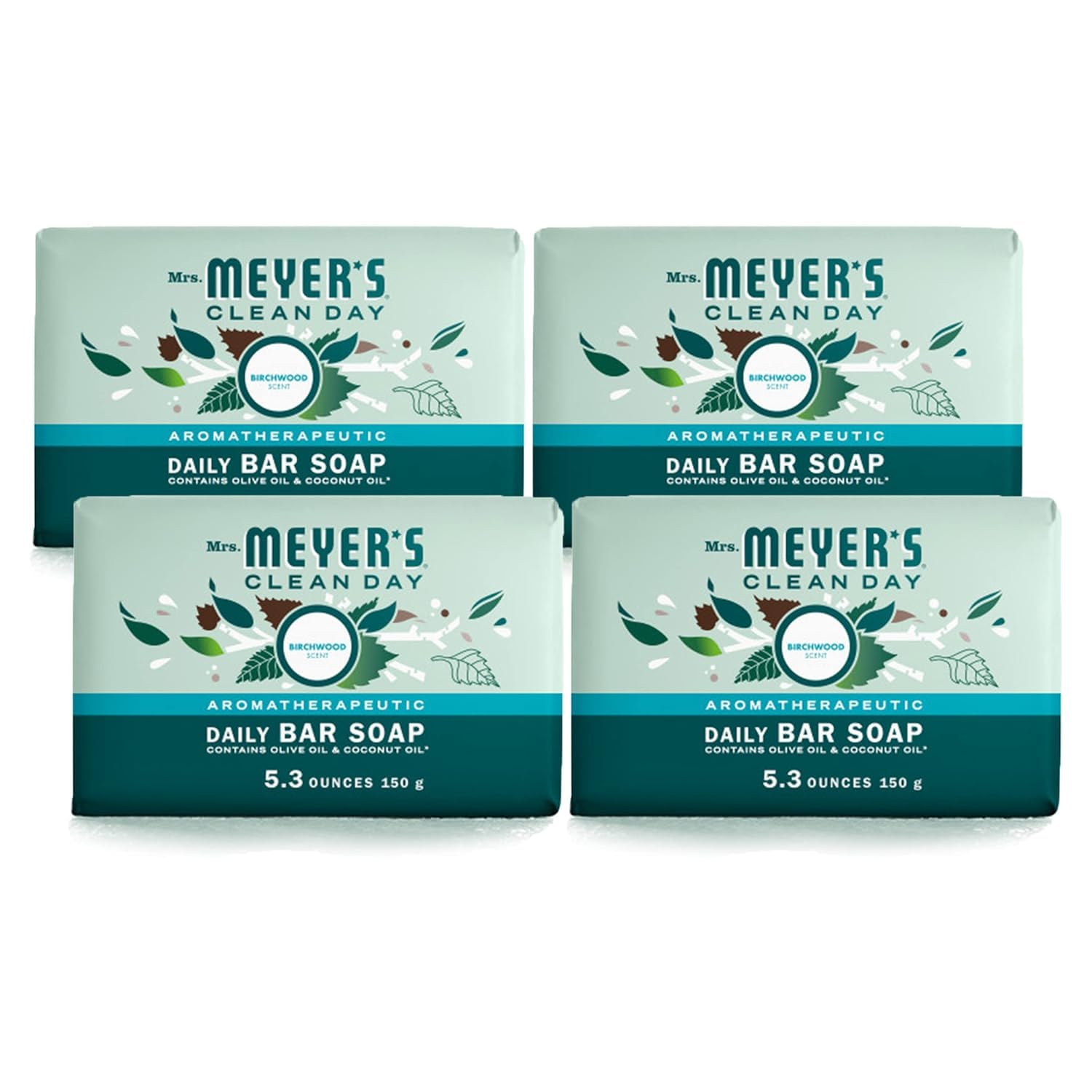 Product image of Mrs. MEYER'S Clean Day Bar Soap Use as Body Wash or Hand Soap Made Essential Oils Birchwood 5.3 oz 5.3 oz